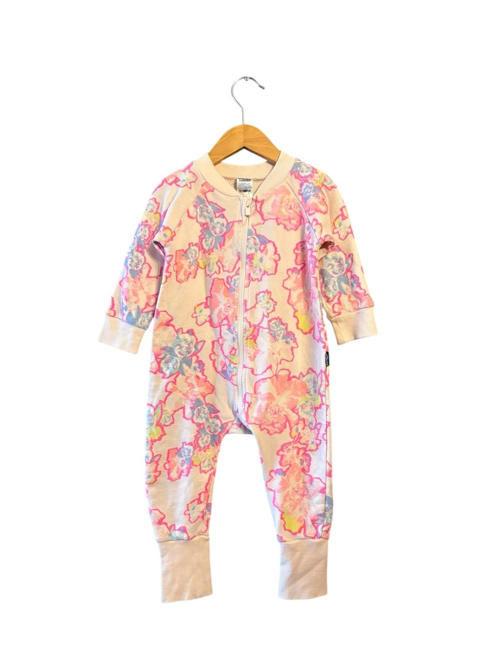 Bonds Pink Floral Zip Romper - Multicolor Print